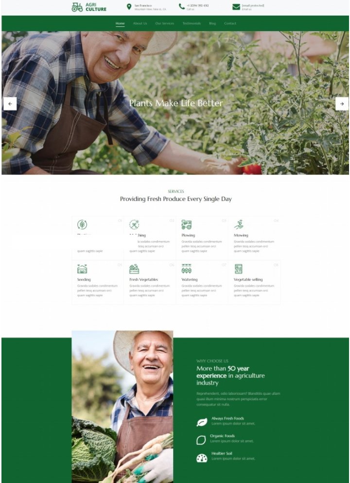Bootstrap绿色有机果蔬农场html模板